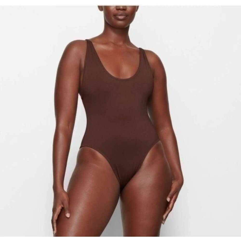 Skims Recycled Swim Scoop Neck One Piece Cocoa